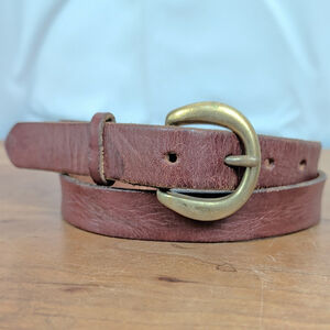 Vintage Leather Man Ltd USA Made Brown Leather belt 28